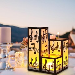 24 Music Note Party Table Centerpieces Paper Lantern Boxes 3 Sizes LED Tealights