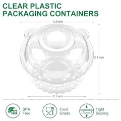 ct Cupcake Holders Individual Cupcake Containers, Disposable Clear Plastic 100