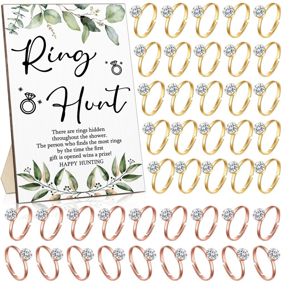 Bucherry Bridal Shower Games with Rings Funny 5.12 x 7.87 x 0.2 inches, Green