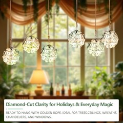 1.8in Clear Crystal Glass Prisms 6pcs Crystal Hanging Ornaments for Flower