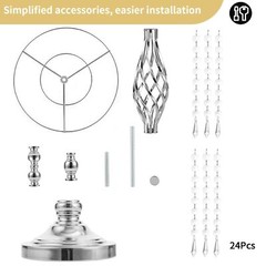 Nuptio 2 Pcs Silver Wedding Centerpieces Flower Stand, 21.7in/55cm Height Wed…
