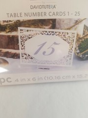Wedding Reception Table Number Cards White #1-25 Brand New (4″ x 6″)