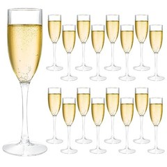 16 Pack Acrylic Champagne Flute, 5 Oz Clear Plastic Champagne Glasses