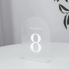 Arch Frosted Acrylic Table Numbers 1-15 Stands 5×7 Wedding Signage Centerpiece