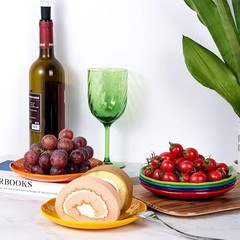 .75 inch Melamine Plates, Round Salad Dessert Appetizer Plates for 6 Multicolor