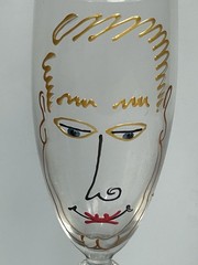FUN HP Bride Groom Face Lillian Rose Wedding Toasting Flutes Champagne Glasses