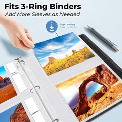5×7 P Sleeves for 3-Ring Binder, (25 Pa) for 100 Pictures,