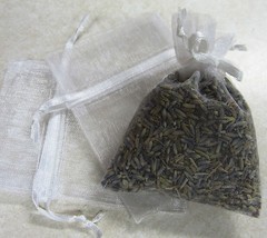 Set of 20 Lavender Sachets made with White Organza Bags