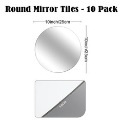 10 Pack Round Mirrors for Centerpieces, 10inch Circle 10inch/25cm, SILVER