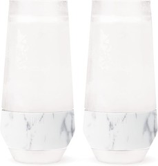 Host Champagne Freeze Stemless Chilling Wine 2 Count (Pack of 1), Marble