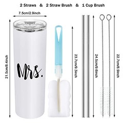 Mr and Mrs Gift Set, Mr and Mrs Stainless Steel Insulated 1 Black and White