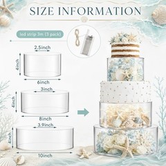 Clear Fillable Cake Stand Set for Parties, 3 Sizes