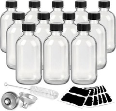 Showvigor 12 Pack 2oz Clear Glass Shot Bottles with Caps and…