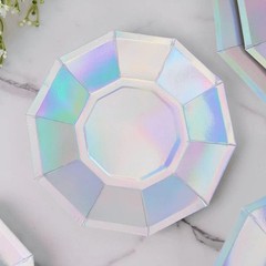 25 Iridescent 7″ Salad Paper Plates Party Disposable Wedding Tableware