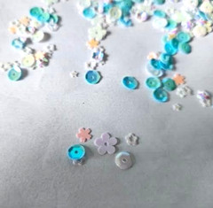 CraftbuddyUS Pastel Party Mixed 50g Confetti ( Stars, Round, Hearts, Flowers)