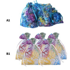 100pc Sheer Coralline Organza Jewelry Pouch Wedding Party Favor Gift Bags