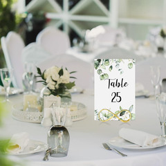 Marspark 26 Pieces Wedding Table Numbers with 26 Gold Table Holders Greenery Euc