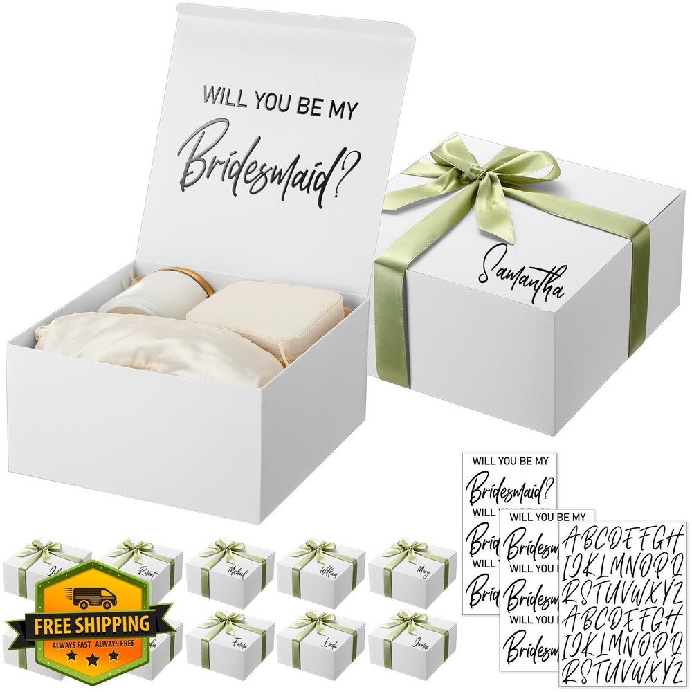 AmazingSpark Bridesmaid Proposal Boxes Sage Green Classic