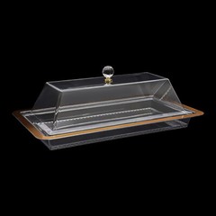 Acrylic Wedding Cake Display Plate Cookies Deserts Stand Serving Tray with Lid