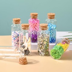 HPOPO 12PCS Mini Glass Bottle with Wood Cork Stoppers,30ml 1 Ounces, 30*70mm