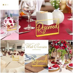 6 Pieces Acrylic Reserved Table Sign Wedding Signs for Tables Acrylic Standin…