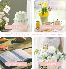 40 Packs Floral Card Holder Picks – Metal Gift Card Holder Sticks for Bouquet…