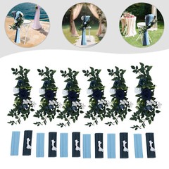 Artificial Flower Wedding Chair Ornament Blue Chair Flower Decor Outdoor Wedding