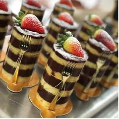 DIY Mini Cake Favor Set Clear Cake Wrap w/Mini Forks for Dessert Display Weddin
