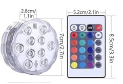 LED Light Puck or Pod Remote Control LED Submersible Lights – 4 pc w/ remotes