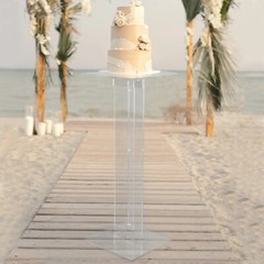 46 in Clear Acrylic Flower Display STAND Square Top and Base Party Decorations