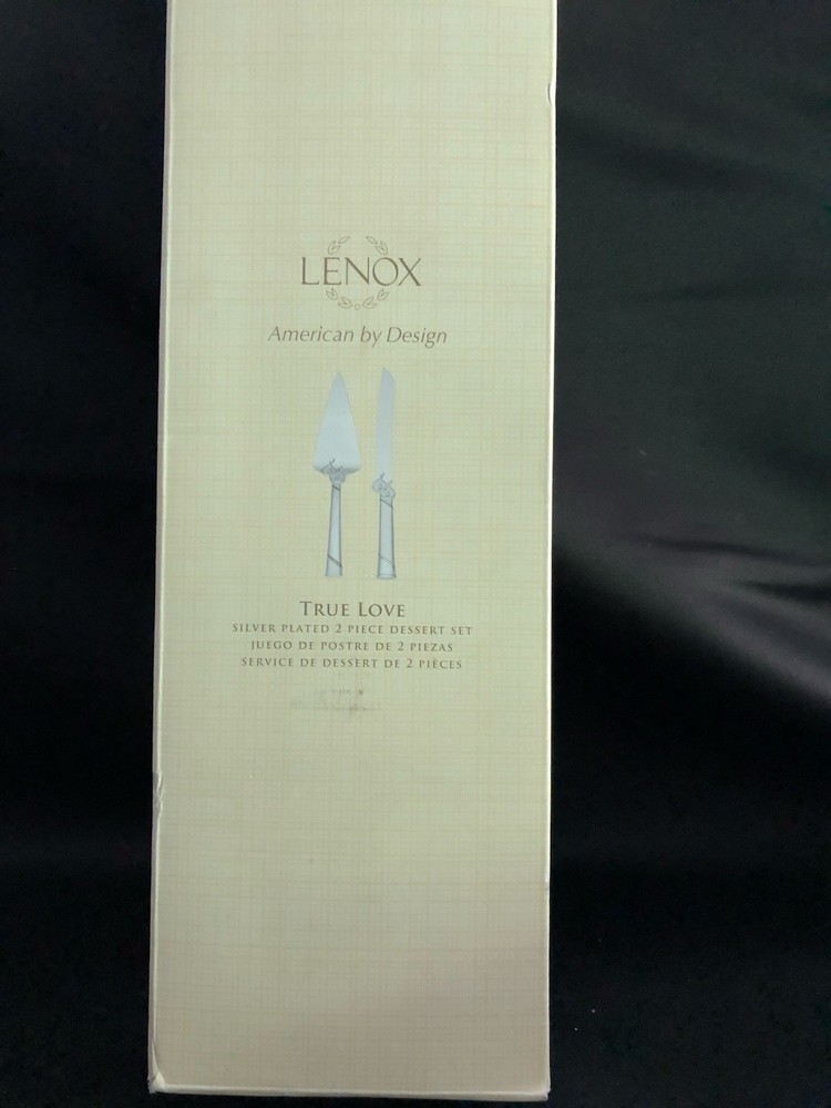Silver-plated Dessert Set Lenox True Love 2 Piece. Original box.