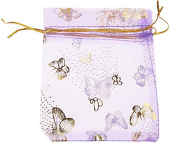 Wholesale 100PCS Organza Bag Butterfly Design Wedding Pouches Jewelry Packaging