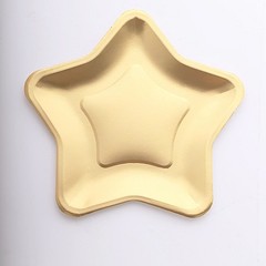 25 Matte Gold 9″ Star Shaped Paper Salad Dinner Plates Party Events Decorations