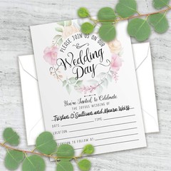 Wedding Invitations with Envelopes – Set of 25 – Blank Wedding Stationery – B…