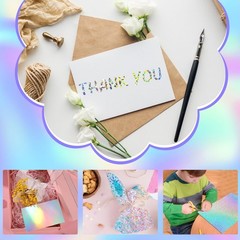 24 Sheets Holographic Cardstock 8.5 x 11, x 11 inches, Laser Color