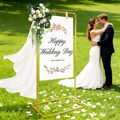 Rectangular Gold Party Arch Backdrop Frame Adjustable for Wedding Birthday