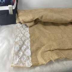 Burlap Aisle Runner Wedding Ceremony 40”X 15’ Natural Burlap Lace Wedding Aisle