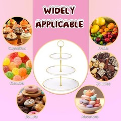 Elegant 3-Tier Cupcake Stand with Gold Edges for Stunning Dessert Displays
