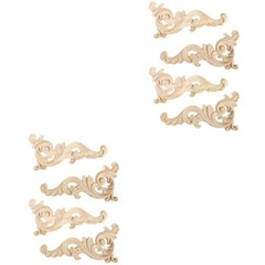 2 PCS Wooden Chips Carving Woodcraft Appliques Decals for Furniture