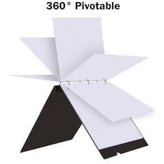 360° Pivotable 3 Ring Binder, 1 inch Black 2 PCS Non-Customizable Cover