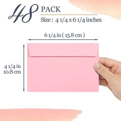 A4 Envelopes – 48-Pack Colored Envelopes, 4×6, Invitations, Pastel Colors, 6 …