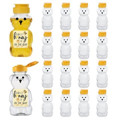 MOLADRI 18 Pack Plastic Bear 4.8 inches (Height), 5 fl oz (Capacity), Yellow