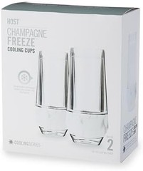 Host Champagne Freeze Stemless Chilling Wine 2 Count (Pack of 1), Marble