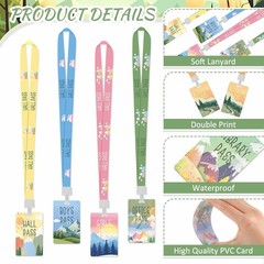 8 Set PVC Hall Pass Lanyards Mountains Unbreakable Hall School Passes Teacher…