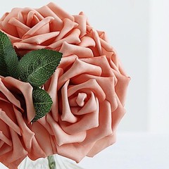 24 DUSTY ROSE 5″ FOAM ROSE Flowers Stems Wedding Events Decorations Supplies