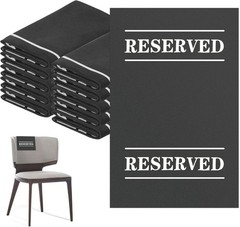 Reserved Chair Signs – 10 Pcs Cloth Seat Covers for Events and Celebrations (Bla