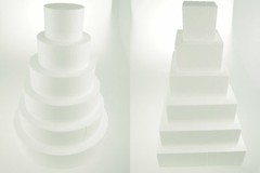 Foam EPS Dummy Cake Towers Display Stand Square Circle Layers Singles Wedding