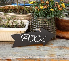 Arrow Chalkboard Signs 13.85 x 6 Inches Acrylic Hanging Direction Signage