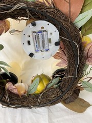 Fall Foliage Battery Candles Centerpiece Wreath Autumn Thanksgiving 18″