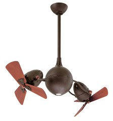 Matthews Fan AQ-TB-WD Acqua 360° rotational 3-speed ceiling fan in textured bron